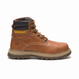 Caterpillar Fairbanks Steel Toe Work Férfi Vízálló Cipő Barna, HU-T067